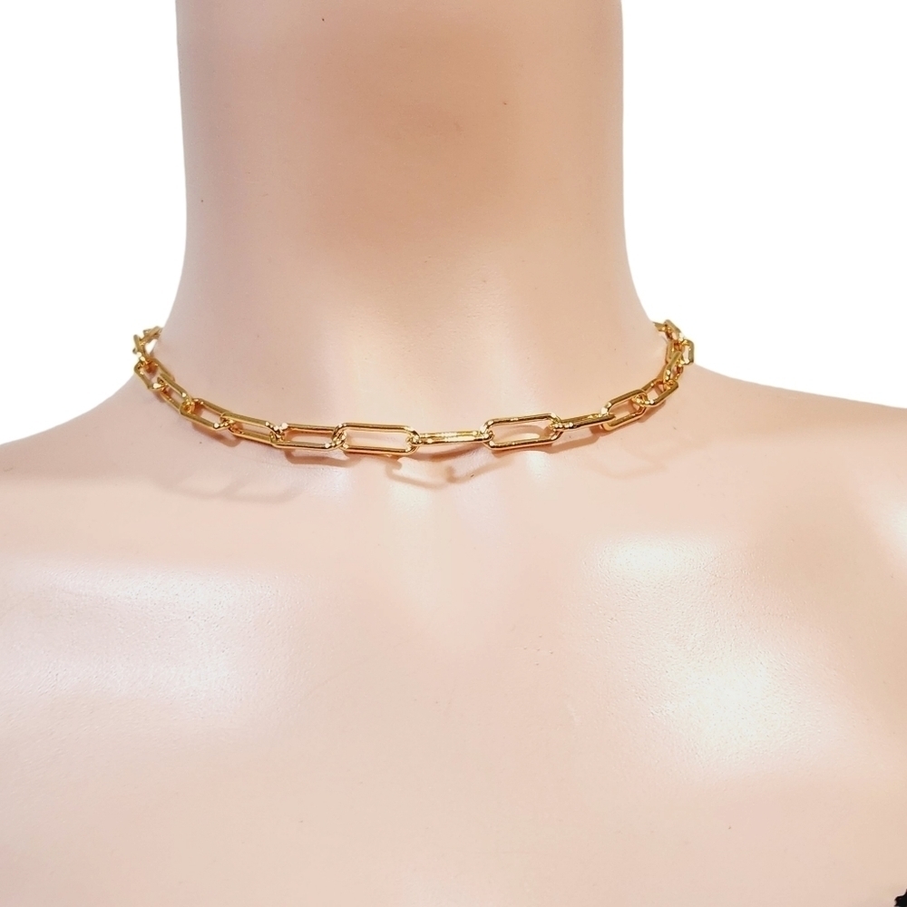 NEW House of Harlow 18kt gold plated paper clip necklace - Picture 2 of 8